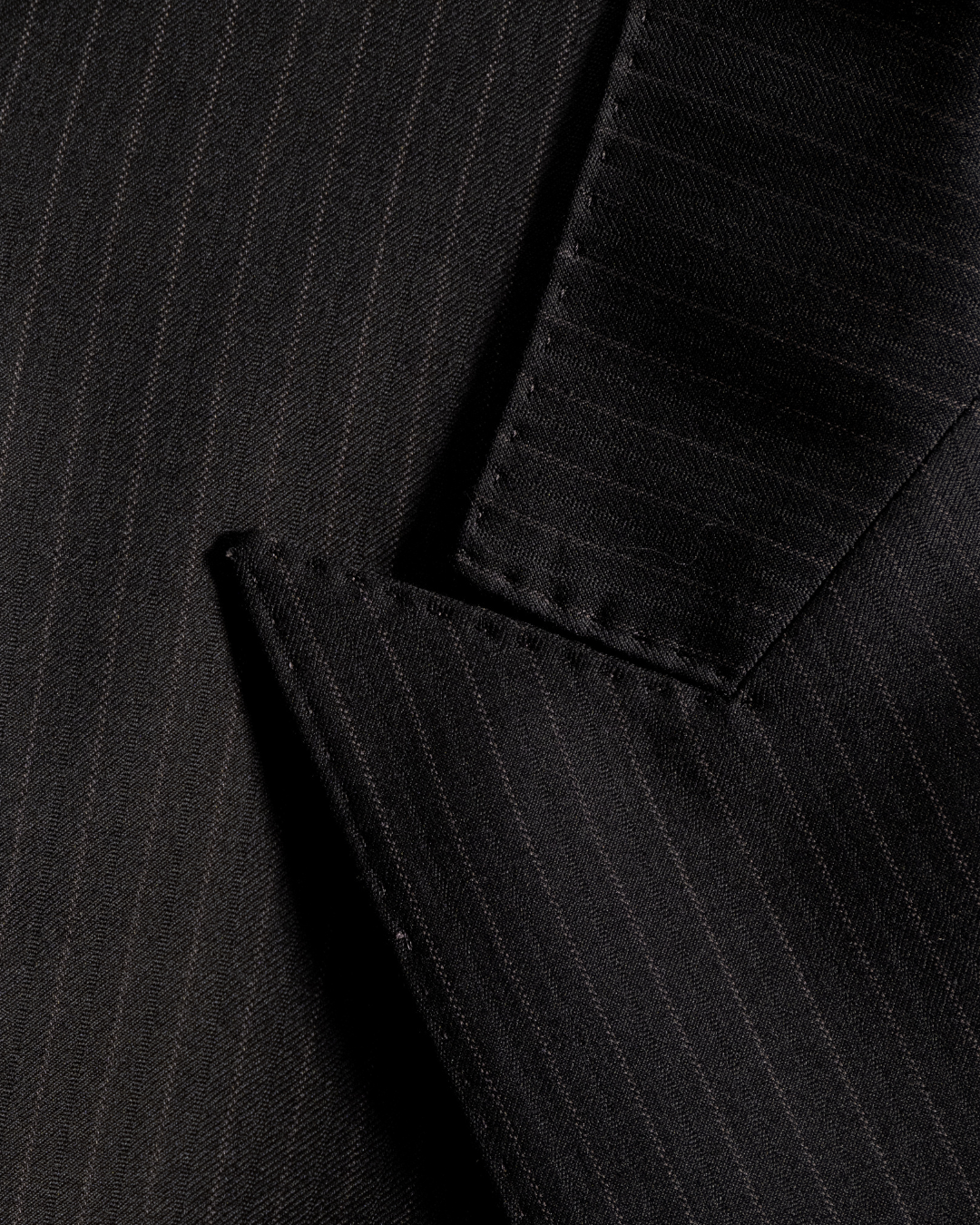 Double Breasted Wool Pinstripe Blazer - Midnight