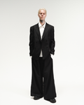 Double Breasted Wool Pinstripe Blazer - Midnight