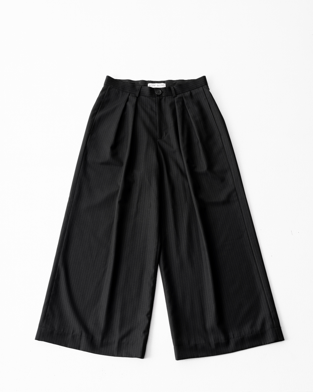 Signature Wide Leg Wool Pinstripe Trouser - Midnight