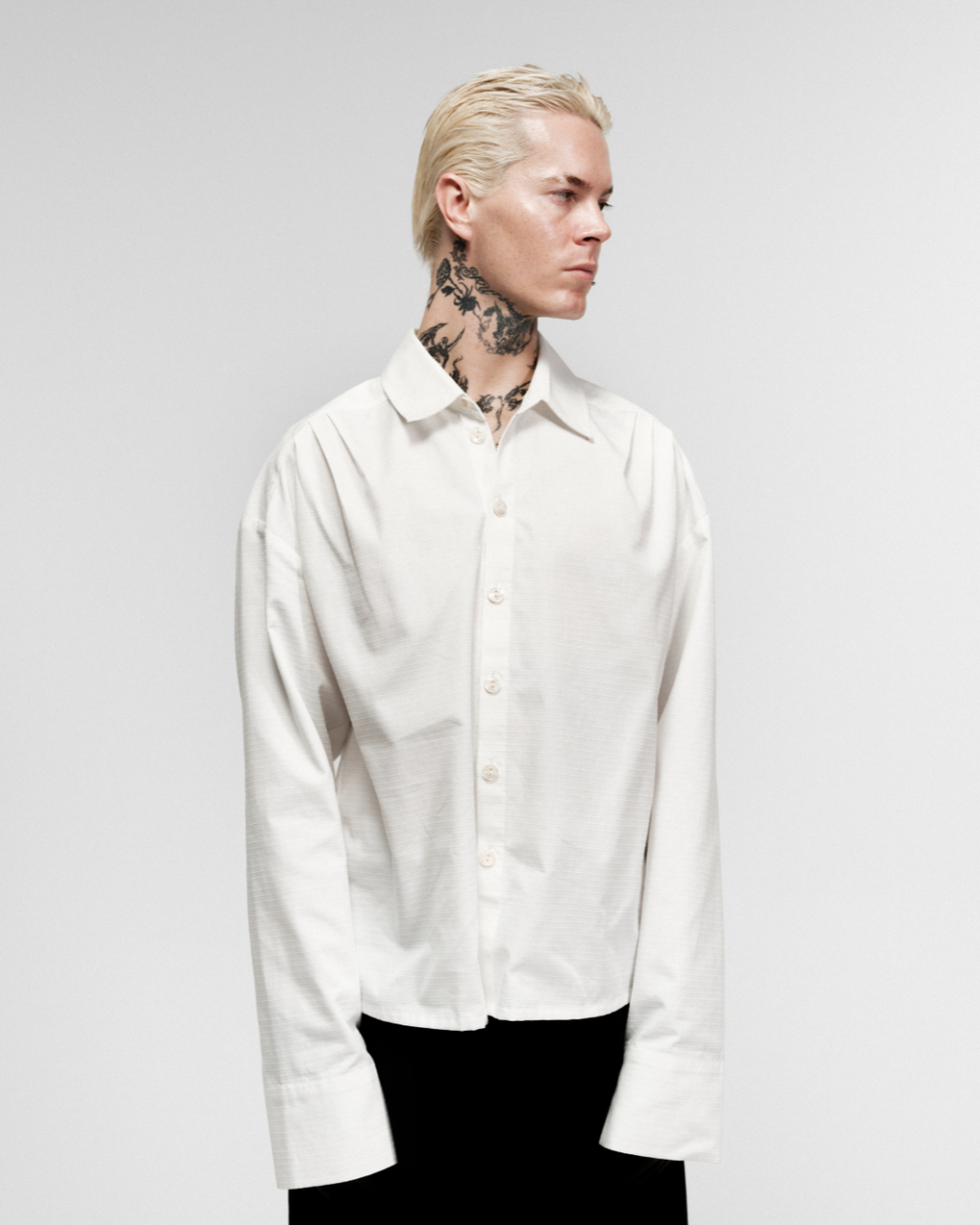 Signature Ripstop Pleated Shirt - Salt