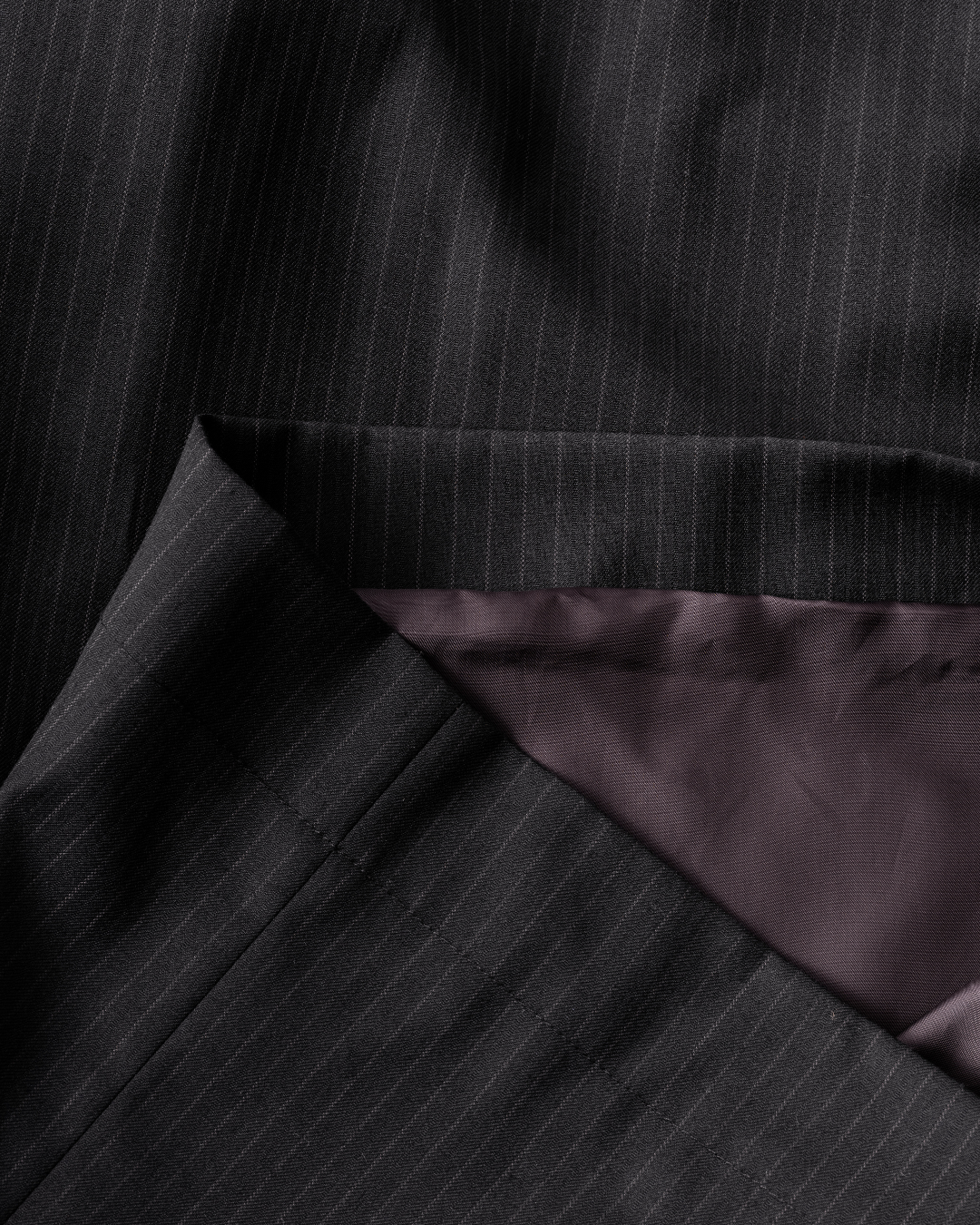 Signature Wide Leg Wool Pinstripe Trouser - Midnight