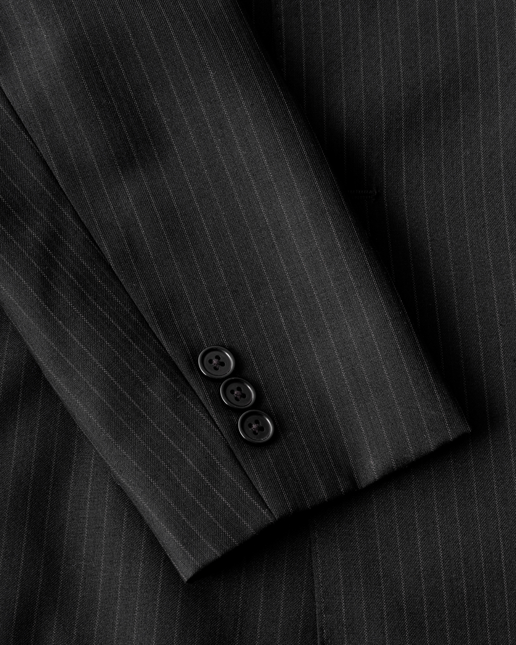 Double Breasted Wool Pinstripe Blazer - Midnight