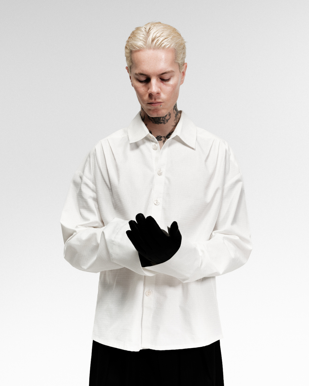 Signature Ripstop Pleated Shirt - Salt